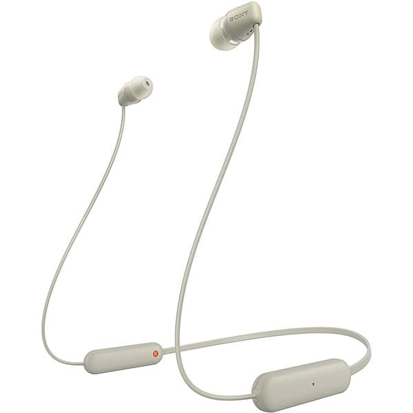 Sony WI-C100 Wireless Headphones in-Ear Bluetooth Headset with mic for Phone Calls (Taupe) - 1