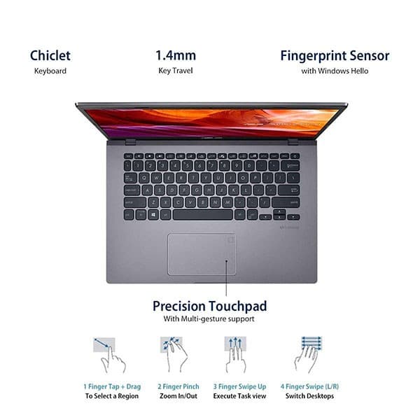 ASUS VivoBook 15 X415FA-BV341T Intel i3-10110U//8G/256G PCIe SSD/Slate GREY/8 GB/Windows 10 Home/14"HD/1Y International Warranty + McAfee/Finger Print + Laptop Bag - 5