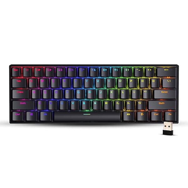 Zebronics ZEB MAX NINJA 61 keys wireless mechanical keyboard with 3 Bluetooth connections - Black - 1