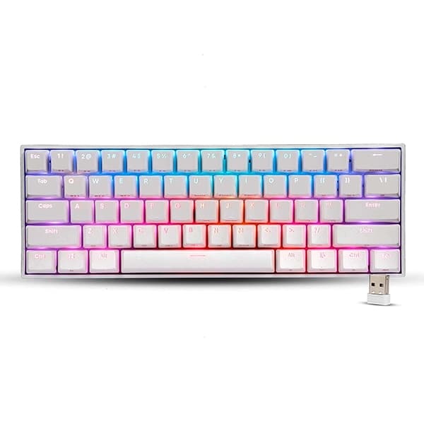 Zebronics ZEB MAX NINJA 61 keys wireless mechanical keyboard with 3 Bluetooth connections - White - 2