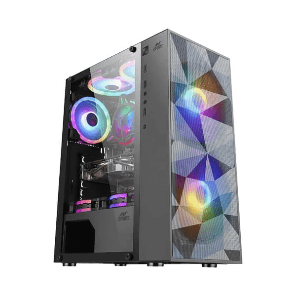 Ant Esports ICE-310MT Mid Tower ATX Cabinet (Black) - 1