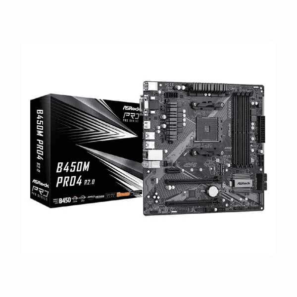 ASRock B450M Pro4 R2.0 Motherboard - 1