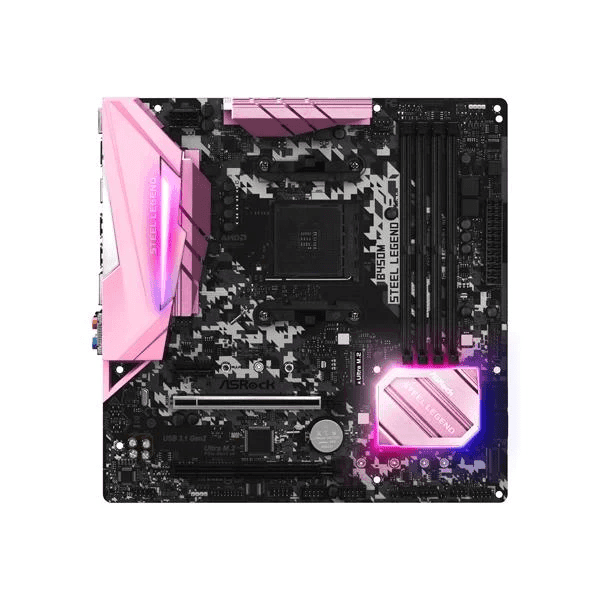 ASRock B450M Steel Legend Pink Edition Motherboard - 5