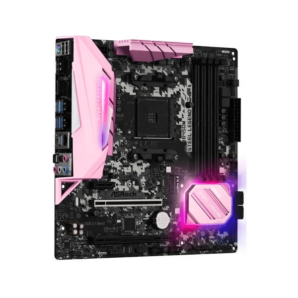 ASRock B450M Steel Legend Pink Edition Motherboard - 4