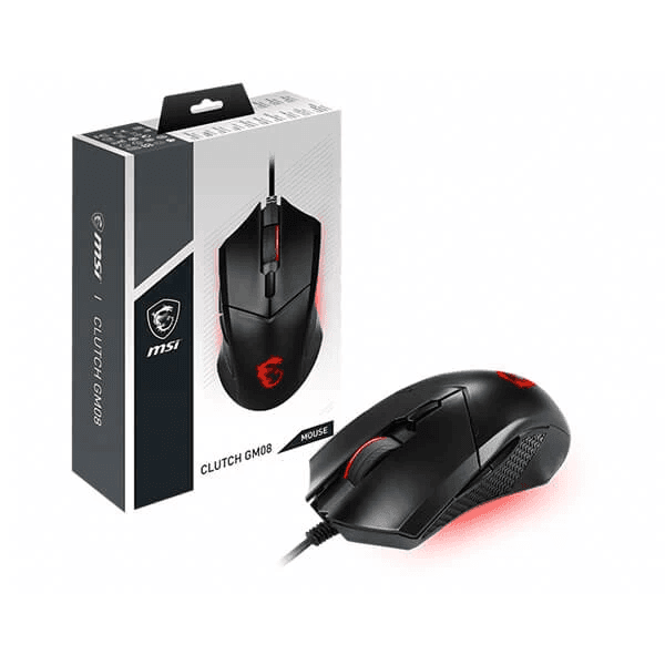 MSI Clutch GM08 Optical Wired Gaming Mouse with Red LED - 2