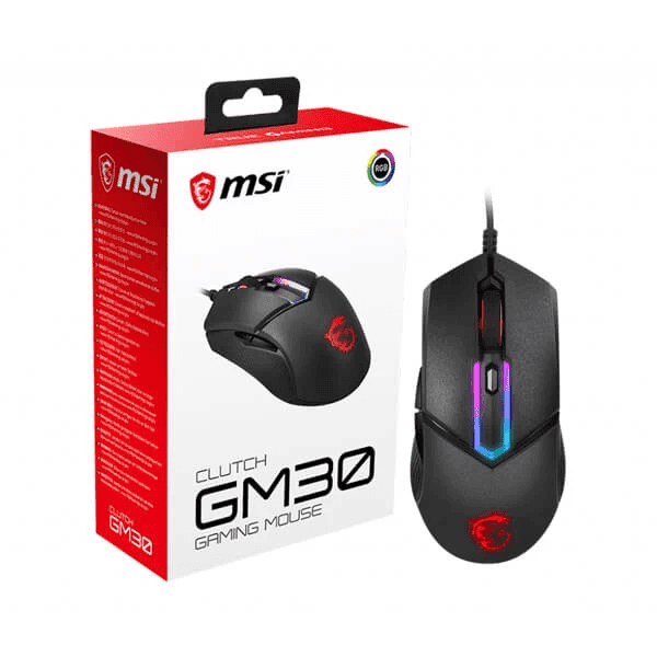 MSI Clutch GM30 6200 DPI Adjustable Wired RGB Gaming Mouse - 2