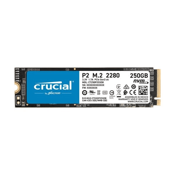 Crucial P2 1TB 3D NAND NVMe PCIe M.2 SSD - 2
