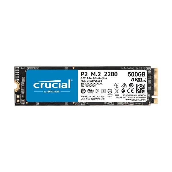 Crucial P2 1TB 3D NAND NVMe PCIe M.2 SSD - 3