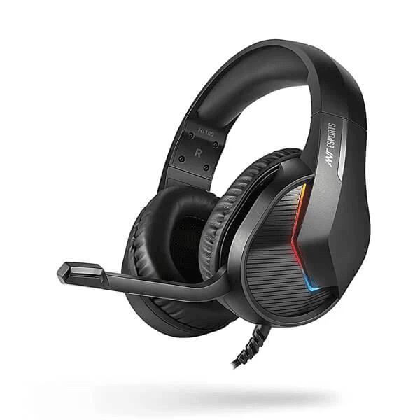 Ant Esports H1100 Pro Auto RGB 7.1 Surround Sound Over Ear Gaming Headset With Mic (Black) - 1