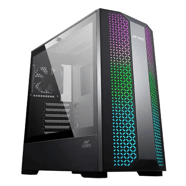 Ant Esports ICE-280TG RGB (ATX) Mid Tower Cabinet (Black) - 1