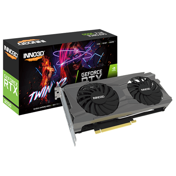 INNO3D Nvidia Geforce RTX 3050 Twin X2 8Gb Gddr6 128-Bit Pci-E 4.0 Integrated Gaming Graphics Card - N30502-08D6-1711Va41 - 1