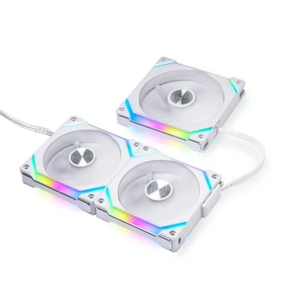 Lian Li UNI Fan SL120 V2 ARGB White 120mm PWM ARGB Cabinet Fan With ARGB Controller (Triple Pack) - 2