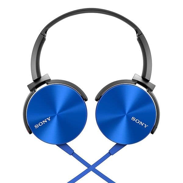 Sony MDR-XB450AP Wired Extra Bass On-Ear Headphones - Blue - 3