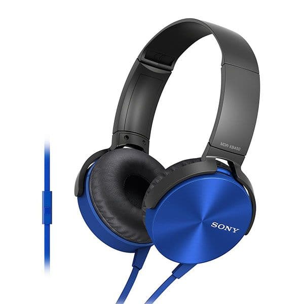 Sony MDR-XB450AP Wired Extra Bass On-Ear Headphones - Blue - 1