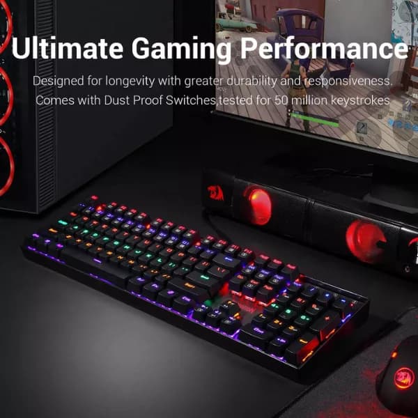 Redragon Vara K551 Rainbow LED Backlit Wired Mechanical Gaming Keyboard (Red Switch) - 2
