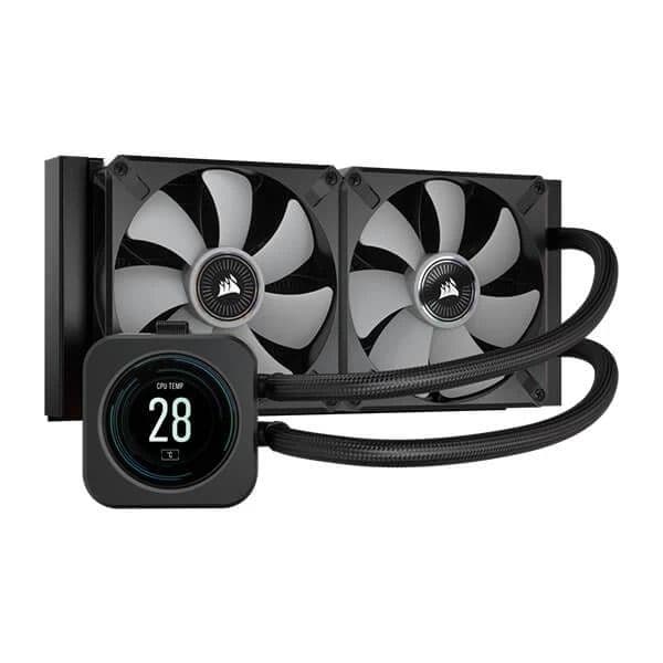 Corsair ICUE H100i Elite LCD Display CPU Liquid Cooler (Black) - 2
