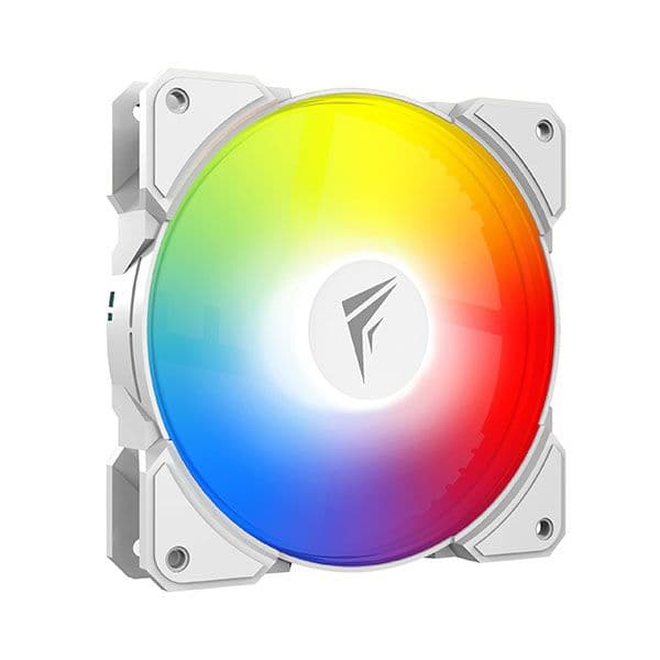 Frostec FS-120A ARGB PWM Fan (Single Fan) with Built in PWM Splitter and ARGB Splitter White - 1
