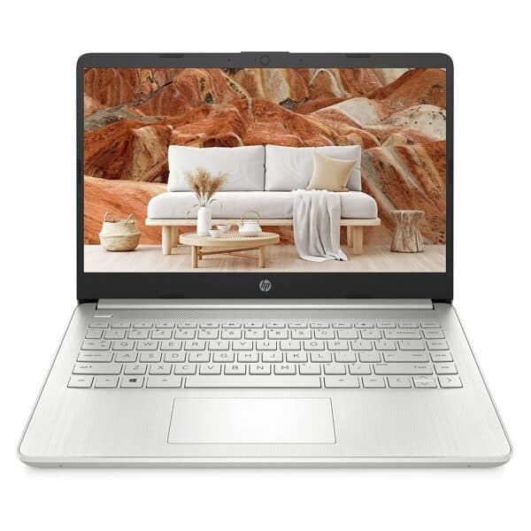 HP 14s-fq1089AU, 5th Gen AMD Ryzen 3- 8GB RAM/512GB SSD 14 inches(35cm) Laptop, FHD IPS Micro-Edge Display/ Backlit Keyboard/Alexa/Windows 11/Fast Charge/Radeon Graphics/1.46Kg/Natural Silver - 1