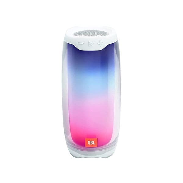 JBL Pulse 4 Portable Bluetooth Speaker with 360 degrees LED lights, White - 1
