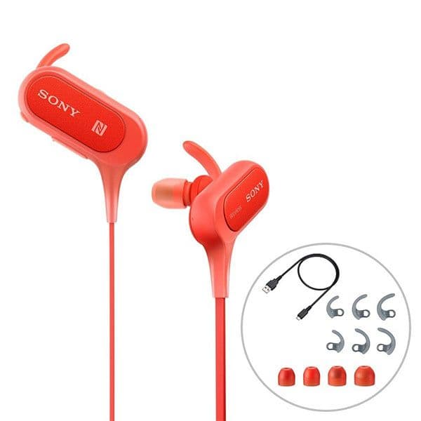 Sony Extra Bass MDR-XB50BS in-Ear Active Sports Wireless Headphones (Red) - 3