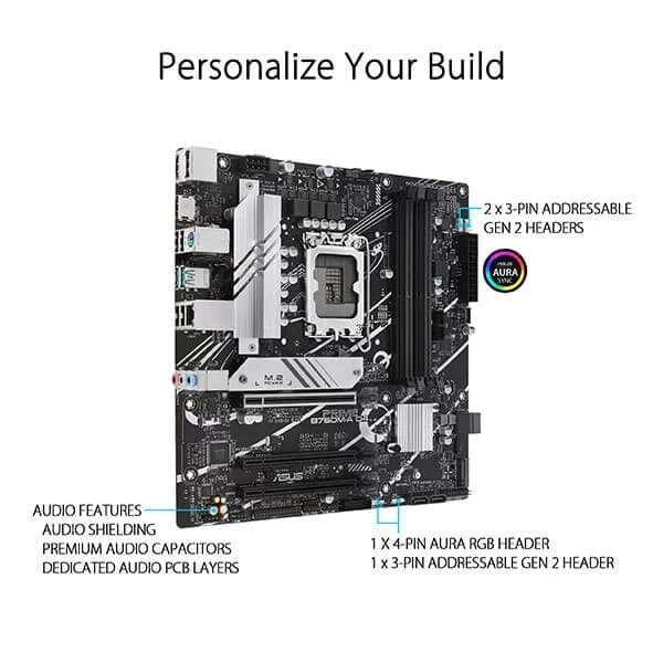 Asus Prime B760M-A D4 Intel Motherboard Supports Intel 12th, 13th & 14th Gen Processors - 3