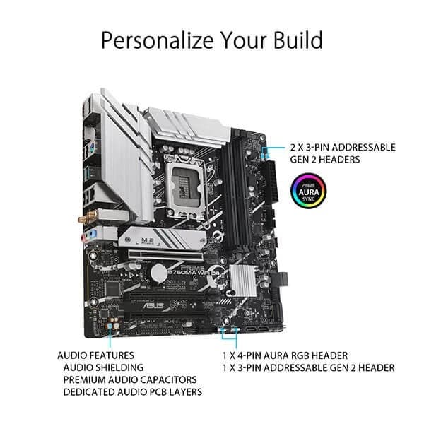 Asus Prime B760M-A WIFI Motherboard Supports Intel 12th, 13th & 14th Gen Processors - 7