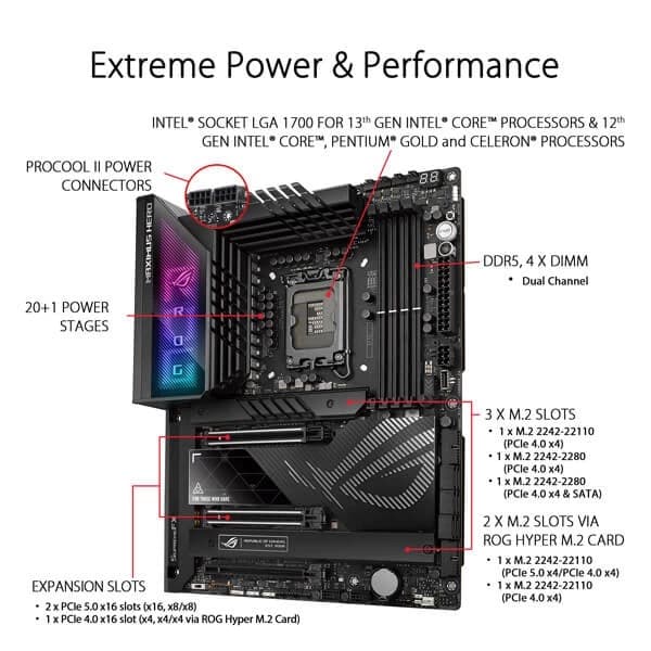 Asus ROG MAXIMUS Z790 Hero WIFI Intel Motherboard Supports Intel 12th, 13th & 14th Gen Processors - 2