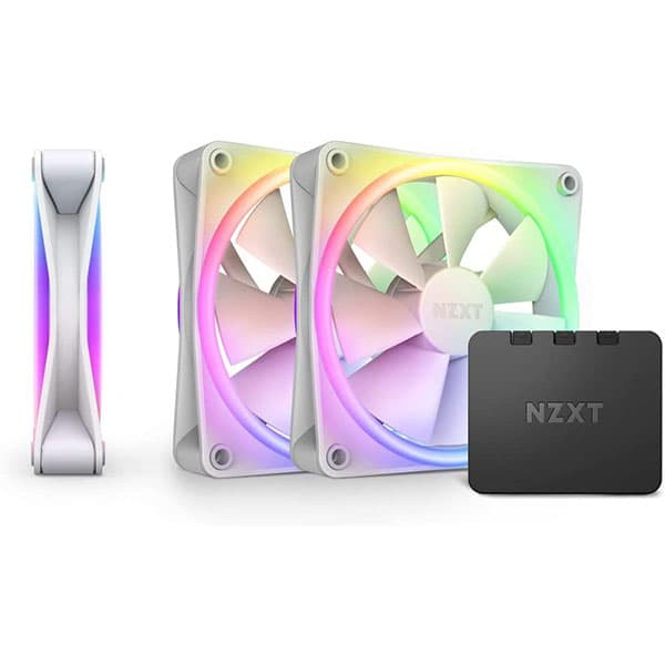 NZXT F120 RGB Duo White - 120mm PWM RGB Cabinet Fan (Triple Pack)