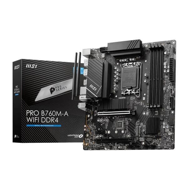 MSI Pro B760M-A WIFI DDR4 Intel Motherboard Supports Intel 12th , 13th & 14th Gen Processors - 1