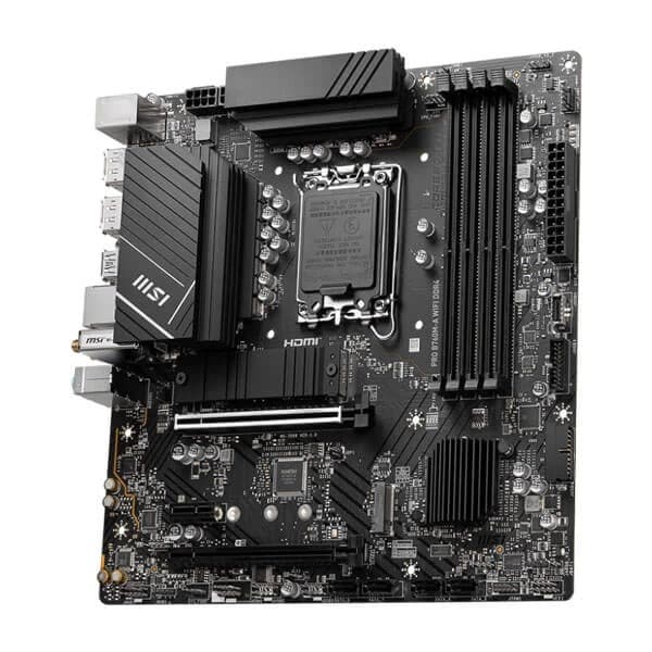 MSI Pro B760M-A WIFI DDR4 Intel Motherboard Supports Intel 12th , 13th & 14th Gen Processors - 3