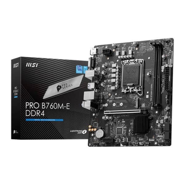 MSI Pro B760M-E DDR4 Intel Motherboard Supports Intel 12th , 13th & 14th Gen Processors - 1
