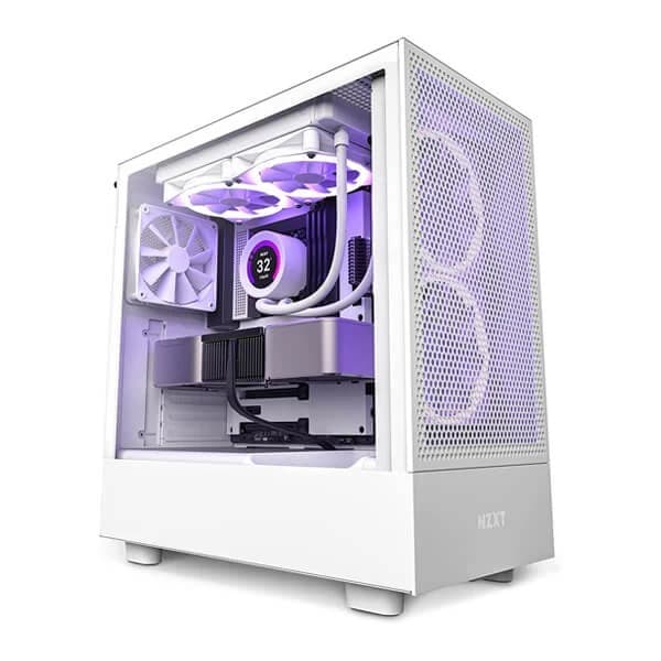NZXT H5 Flow (E-ATX) Mid Tower Cabinet (White) - 1