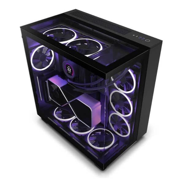 NZXT H9 Elite Dual-Chamber ATX Mid-Tower PC Gaming Case White - 8