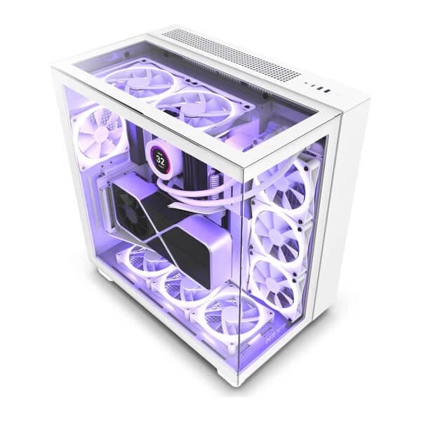 NZXT H9 Elite Dual-Chamber ATX Mid-Tower PC Gaming Case White - 1