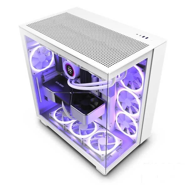 NZXT H9 Flow Dual-Chamber ATX Mid-Tower PC Gaming Case White - 1