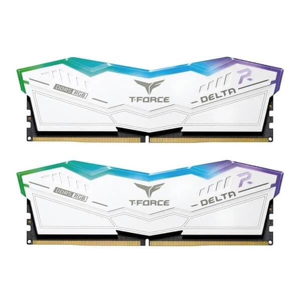 TeamGroup T-Force Delta RGB 32GB (16GBx2) DDR5 6000MHz Desktop RAM (White) - 1