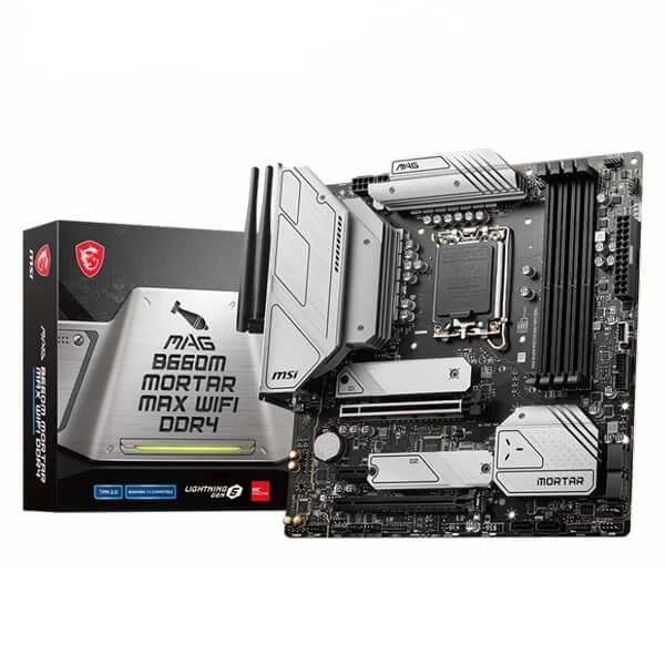 MSI MAG B660M Mortar MAX WIFI DDR4 Intel Motherboard Supports Intel 12th , 13th & 14th Gen Processors - 1