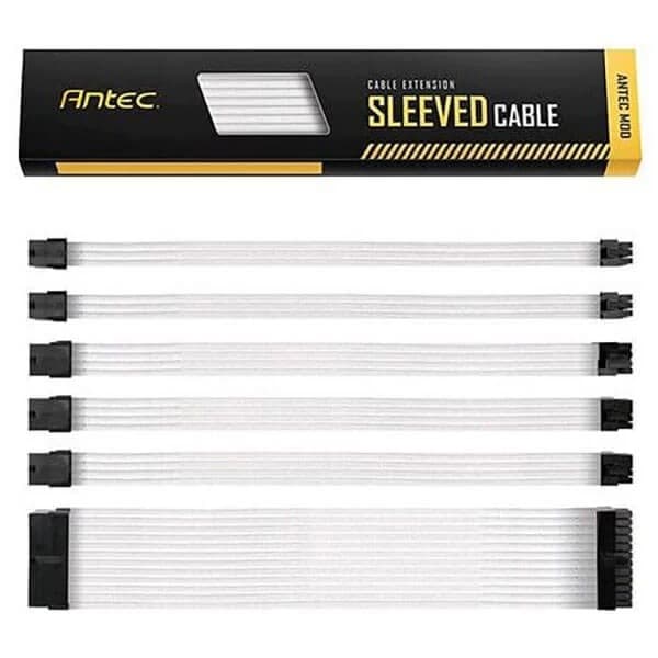 Antec Sleeved Extension PSU Cable Kit (White) - 1