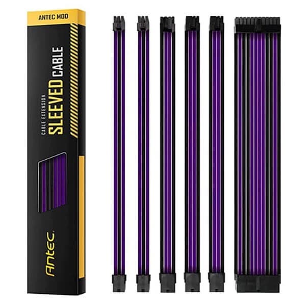 Antec Sleeved Extension PSU Cable Kit (Black Purple) - 1
