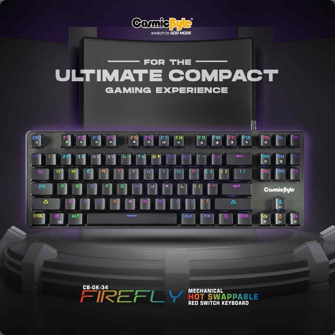 Cosmic Byte CB-GK-34 Firefly Hot Swappable Keyboard with Outemu Red Switches - 9