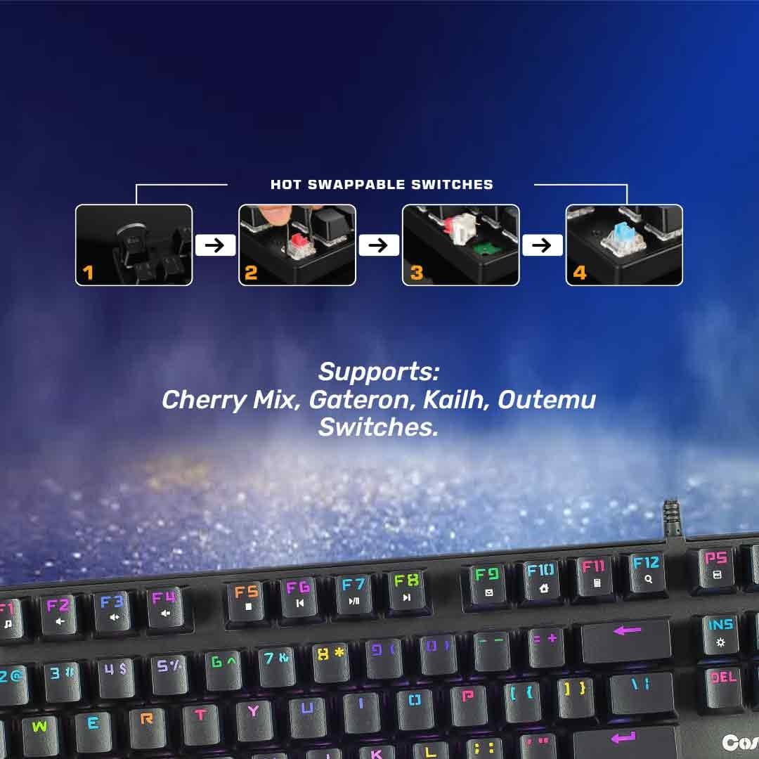 Cosmic Byte CB-GK-34 Firefly Hot Swappable Keyboard with Outemu Red Switches - 8