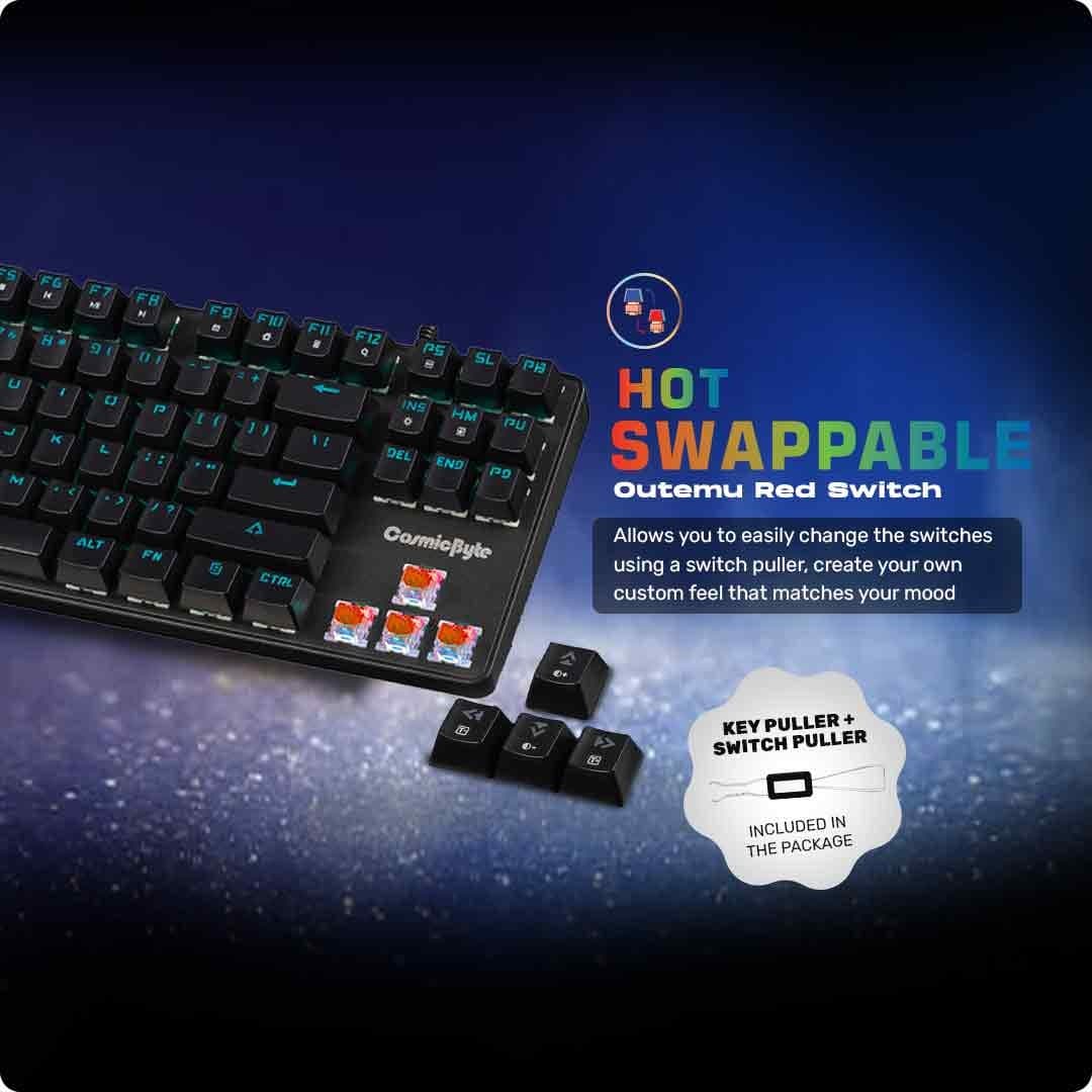 Cosmic Byte CB-GK-34 Firefly Hot Swappable Keyboard with Outemu Red Switches - 10