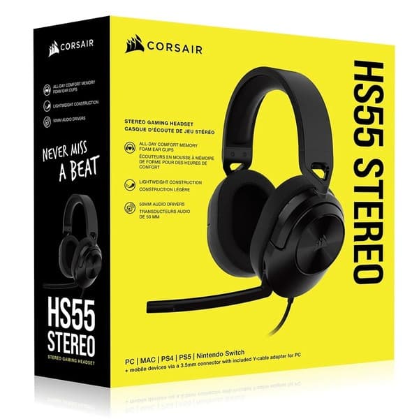 Corsair HS55 Stereo Gaming Headset (Black) - 6
