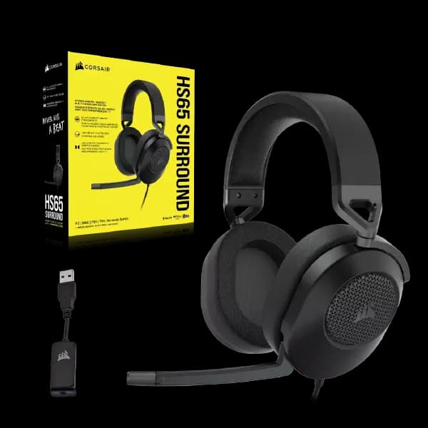 Corsair HS65 SURROUND Wired Gaming Headset (Black) - 5