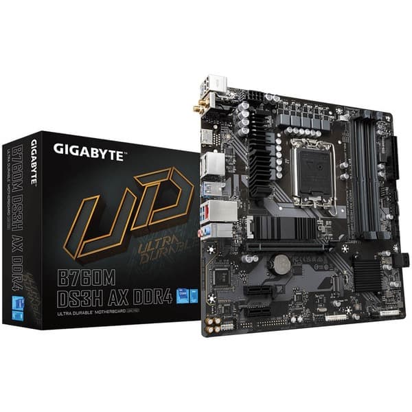 GIGABYTE B760M DS3H AX DDR4 Wi-Fi Intel Motherboard Supports Intel 12th, 13th & 14th Gen Processors - 1