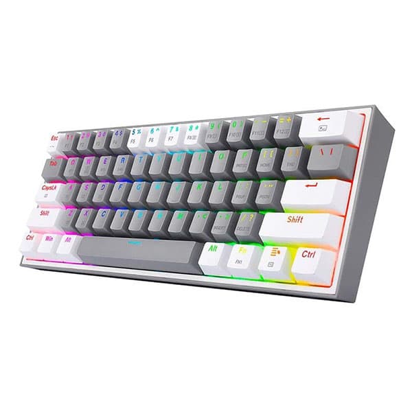 FIZZ PRO K616 - 60% WIRED+2.4GHZ+BT MECHANICAL KEYBOARD GREY AND WHITE (RED SWITCH) - 2