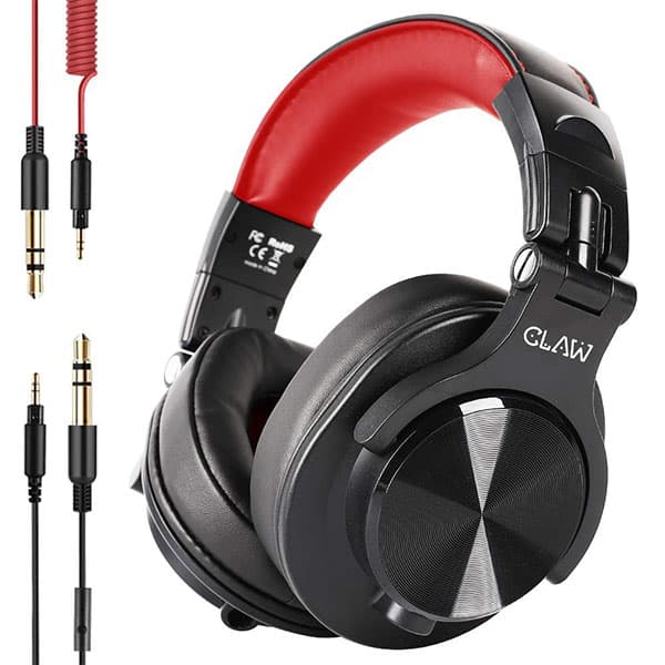 CLAW SM50 Professional Studio Monitoring DJ Headphones Black Red - 1