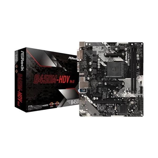 ASRock B450M HDV R4.0 Motherboard - 1