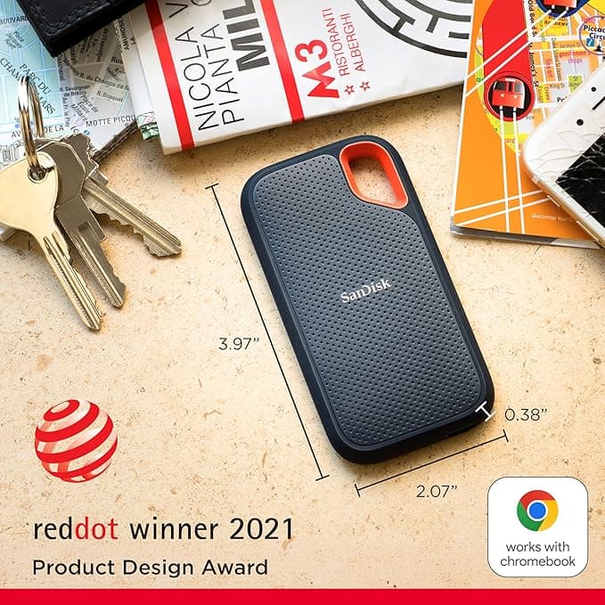 SanDisk E61 4TB Extreme Portable SSD 1050MB/s - ( Black ) - 5