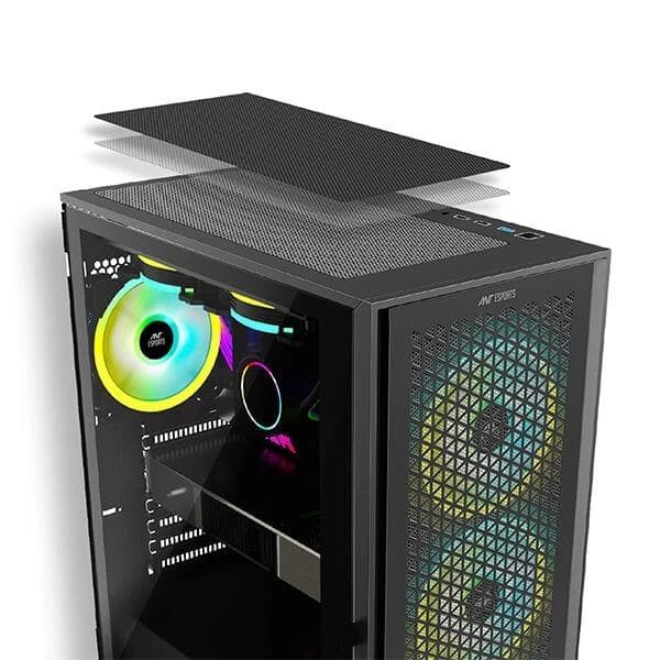 Ant Esports ICE-4000 RGB (ATX) Cabinet (Black) - 4
